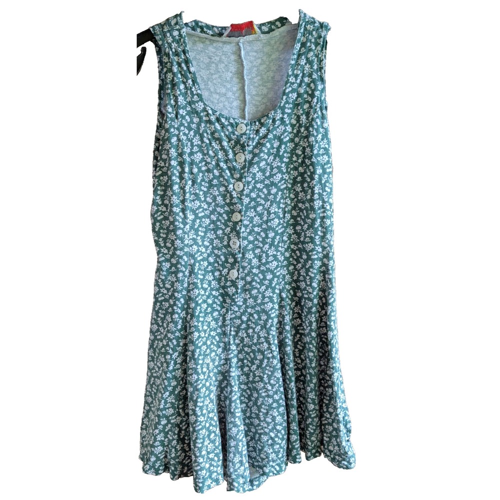 Womens Sz S Vintage 90s Fun Floral Romper Shorts Jumper Sleeveless Y2K Retro